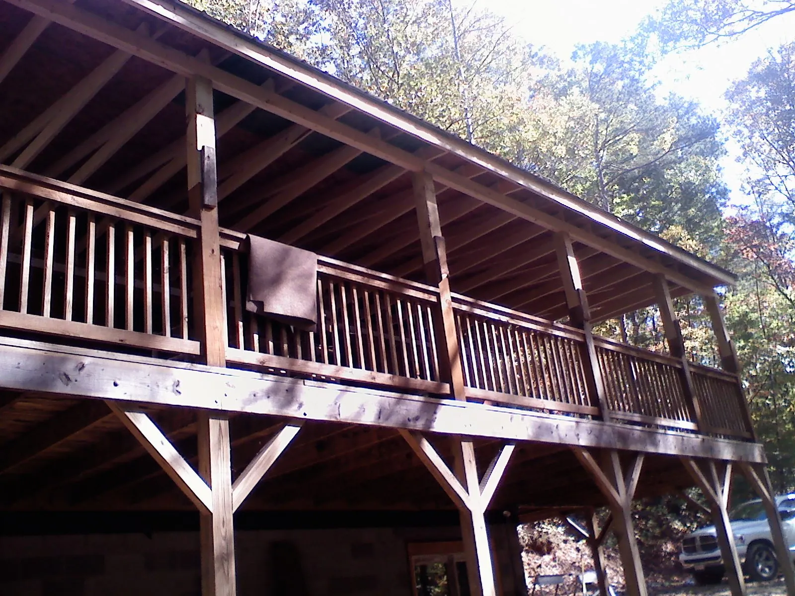 Timber framing under a new elevated porch and deck — Roof Leak Repair in Berwick by Roofing Brothers